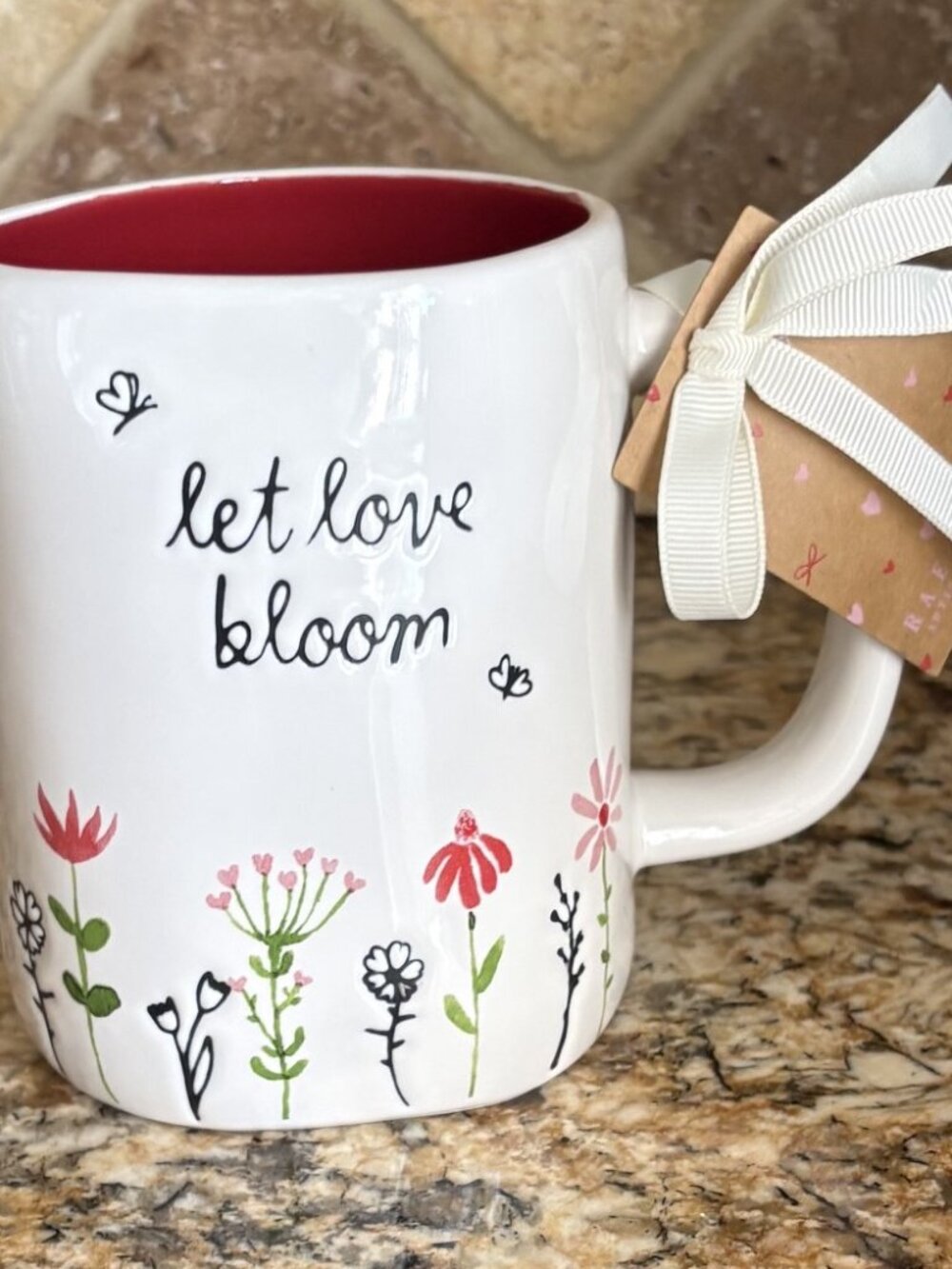 NEW Rae Dunn "Let Love Bloom" Ceramic Mug